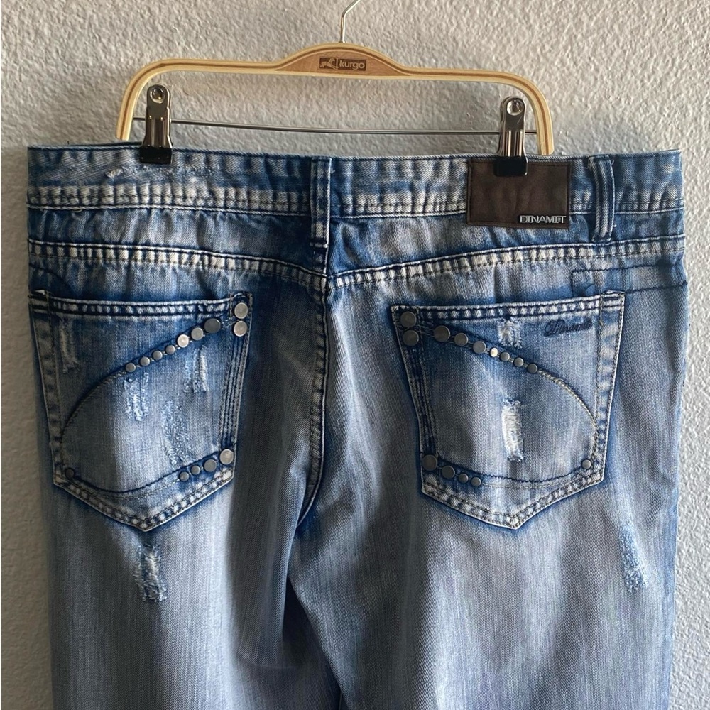 DINAMIT Rare Denim from Italy Light Wash Distressed Men’s Denim Jeans Size 40 - Picture 9 of 16